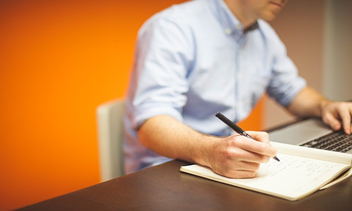 Man working at laptop