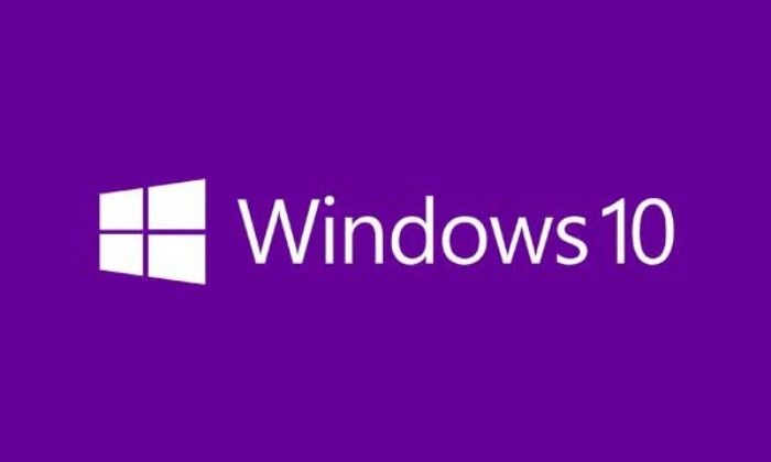 Windows 10 logo on purple background