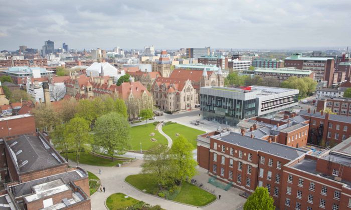 Aerial view of University of Manchester