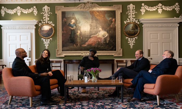 Chancellor Lemn Sissay with the Duke and Duchess of Cambridge