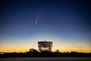 Lovell Telescope in early evening sky