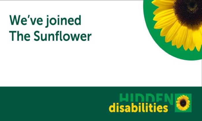 We've joined the sunflower Hidden Disabilities sunflower logo
