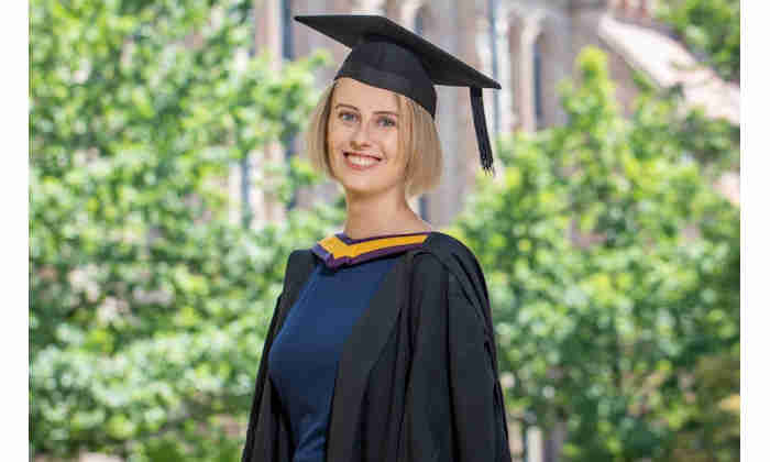 Laura Nuttall in her graduation gown