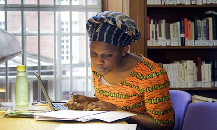 Student working in Library