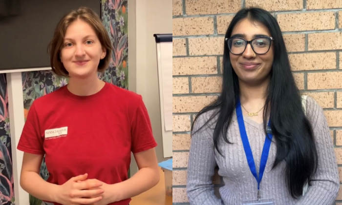 Student partners Tabita-Gabriela Juravle (left) and Iqra Malik (right)