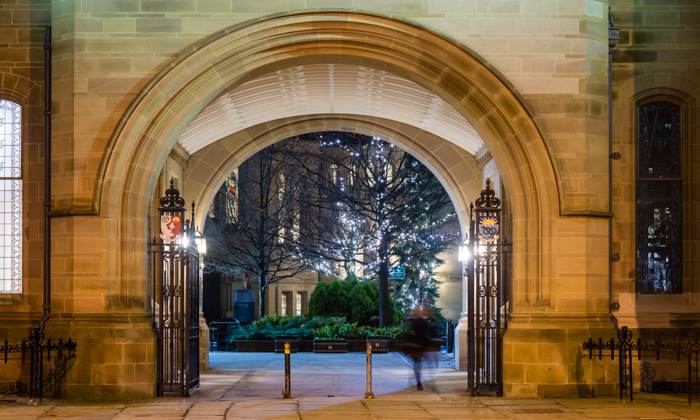 The Quad archway in winter