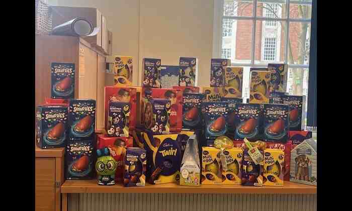 Donated easter eggs for the school of arts, languages and cultures