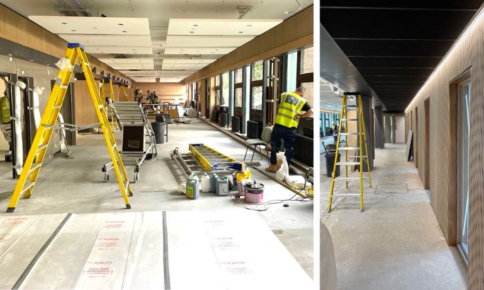 Construction work in the Ellen Wilkinson Commons