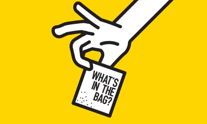Cartoon of a small drug bag saying 'What's in the bag'