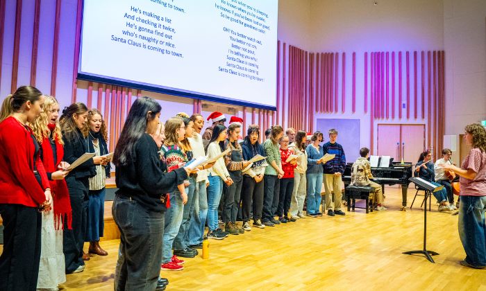 Festive sing-along in the Martin Harris Centre, 2024