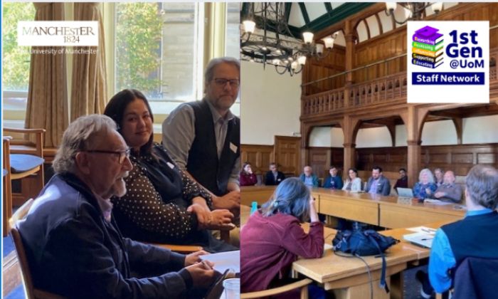 Image of colleagues in-person sat around desks