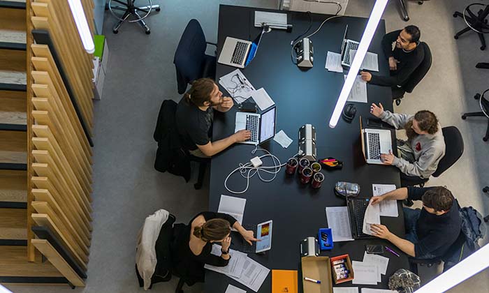 Students using laptops