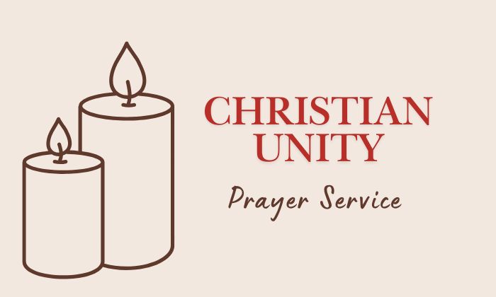 Candles and 'Christian Unity' in red font