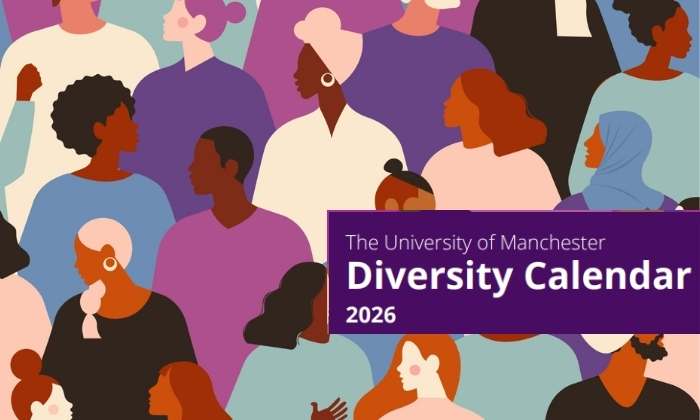 Graphic with colourful heads with Diversity Calendar written over the top