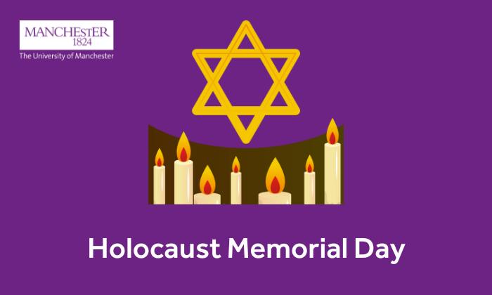 Star of David and candles against a purple background