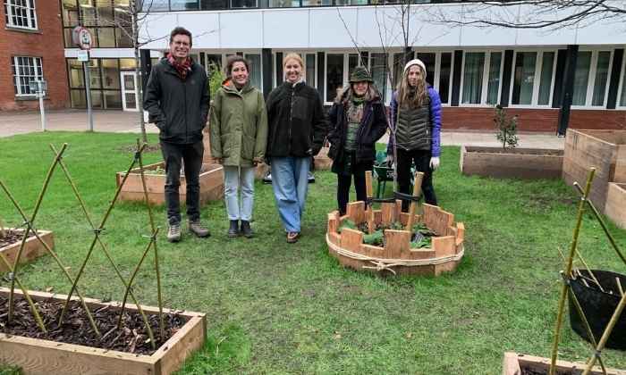 Humanities Environmental Sustainability team at the Humanities Garden